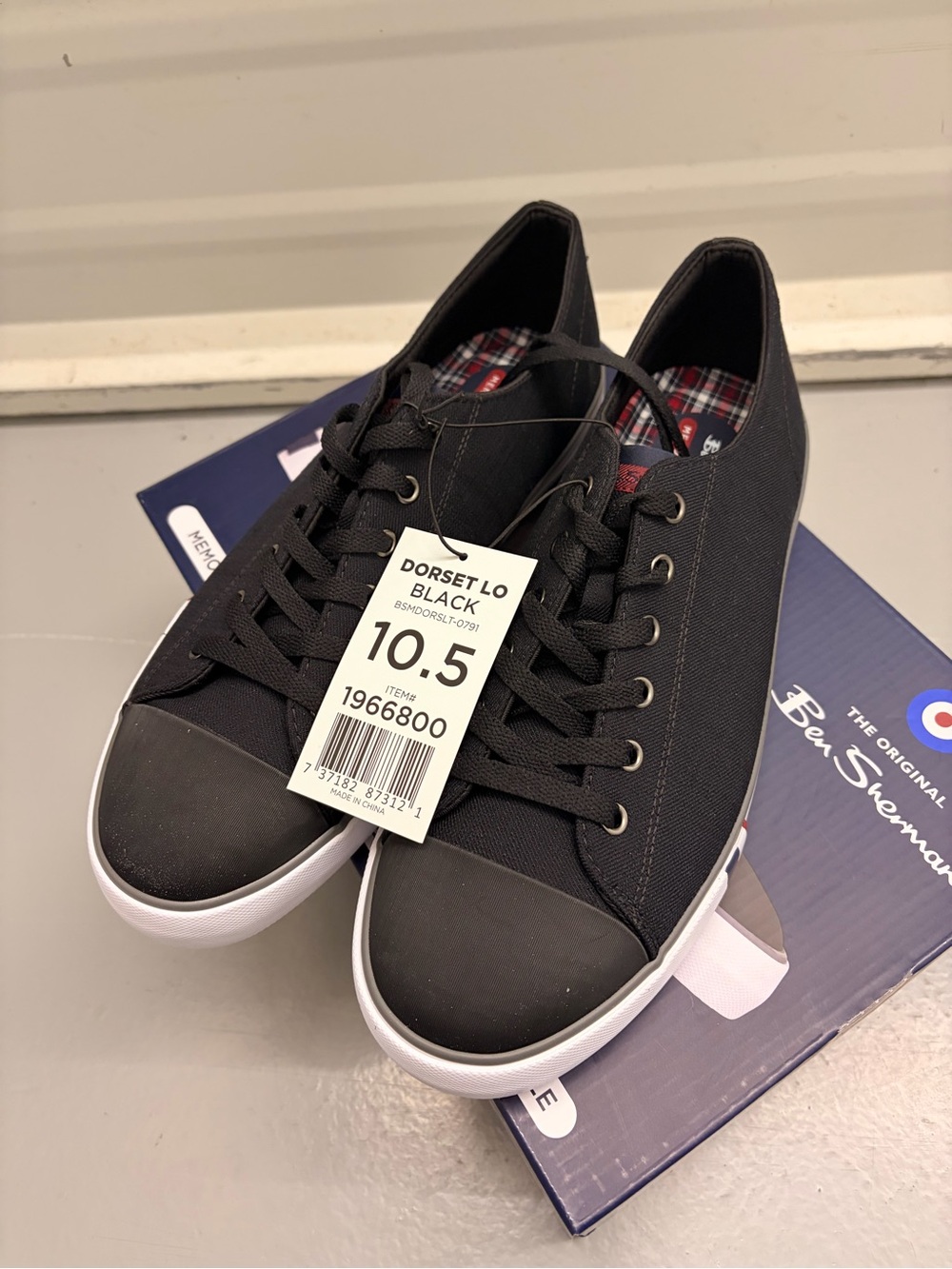 Ben Sherman Black Low-Top Canvas Sneakers